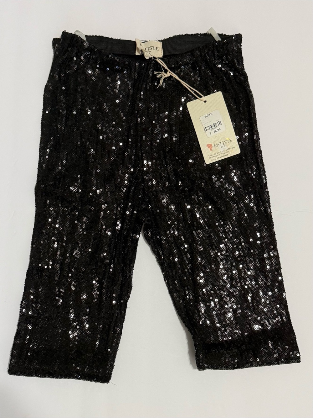 NWT L'ATISTE Black Sequin Leggings.